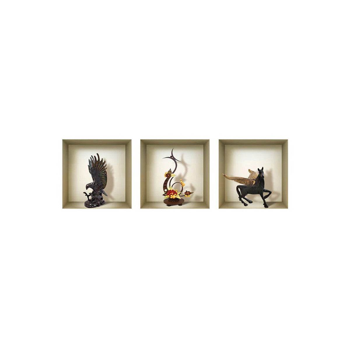 Set of Three Lia Faux Niche 3D Peel and Stick Wall Decals - Loft&Timber