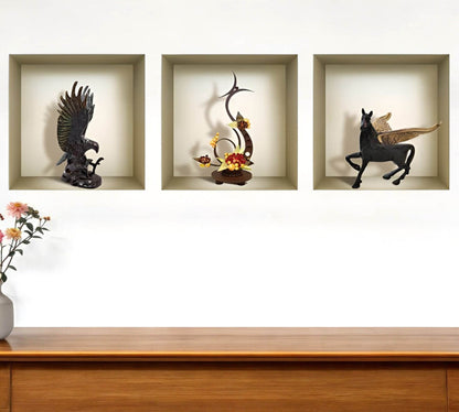 Set of Three Lia Faux Niche 3D Peel and Stick Wall Decals - Loft&Timber