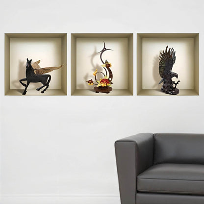 Set of Three Lia Faux Niche 3D Peel and Stick Wall Decals - Loft&Timber