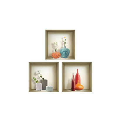Set of Three Lin Faux Niche 3D Peel and Stick Wall Decals - Loft&Timber