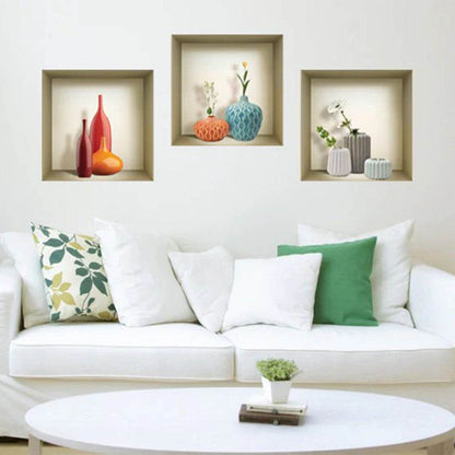 Set of Three Lin Faux Niche 3D Peel and Stick Wall Decals - Loft&Timber