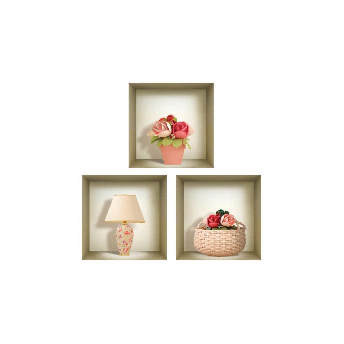 Set of Three Lil Faux Niche 3D Peel and Stick Wall Decals - Loft&Timber