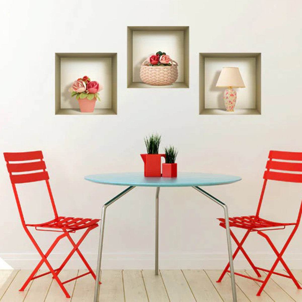 Set of Three Lil Faux Niche 3D Peel and Stick Wall Decals - Loft&Timber