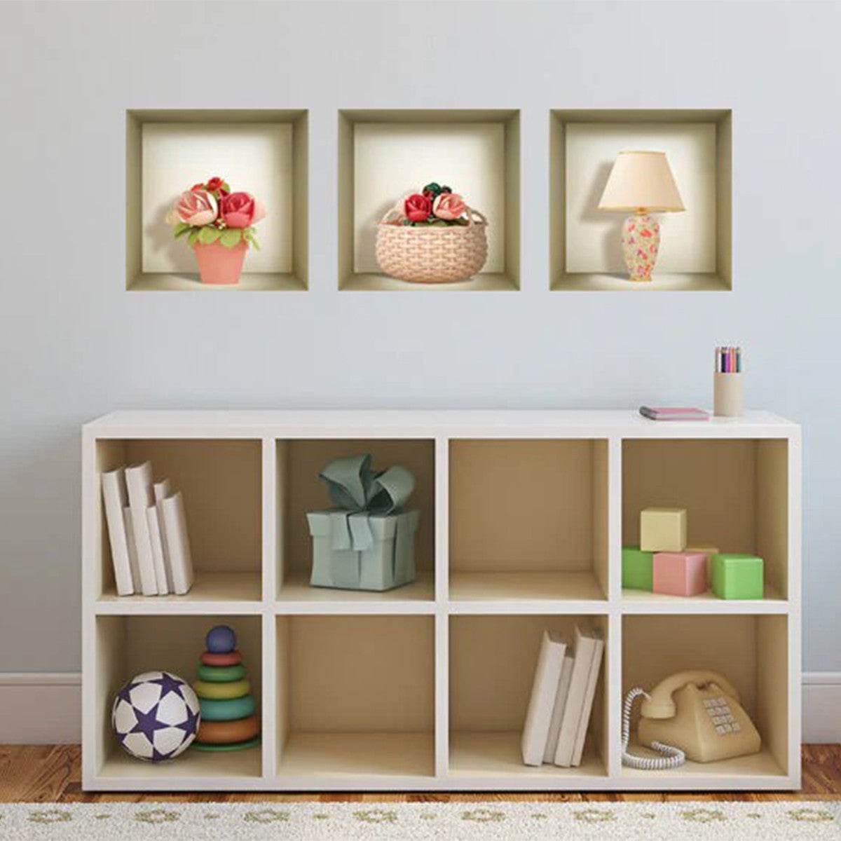 Set of Three Lil Faux Niche 3D Peel and Stick Wall Decals - Loft&Timber