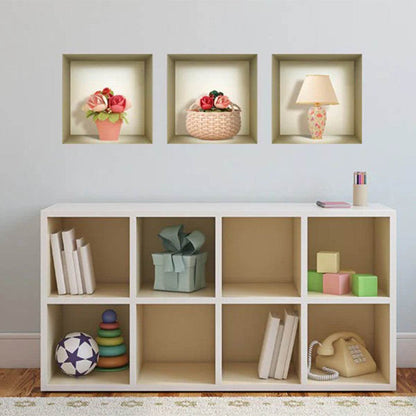 Set of Three Lil Faux Niche 3D Peel and Stick Wall Decals - Loft&Timber