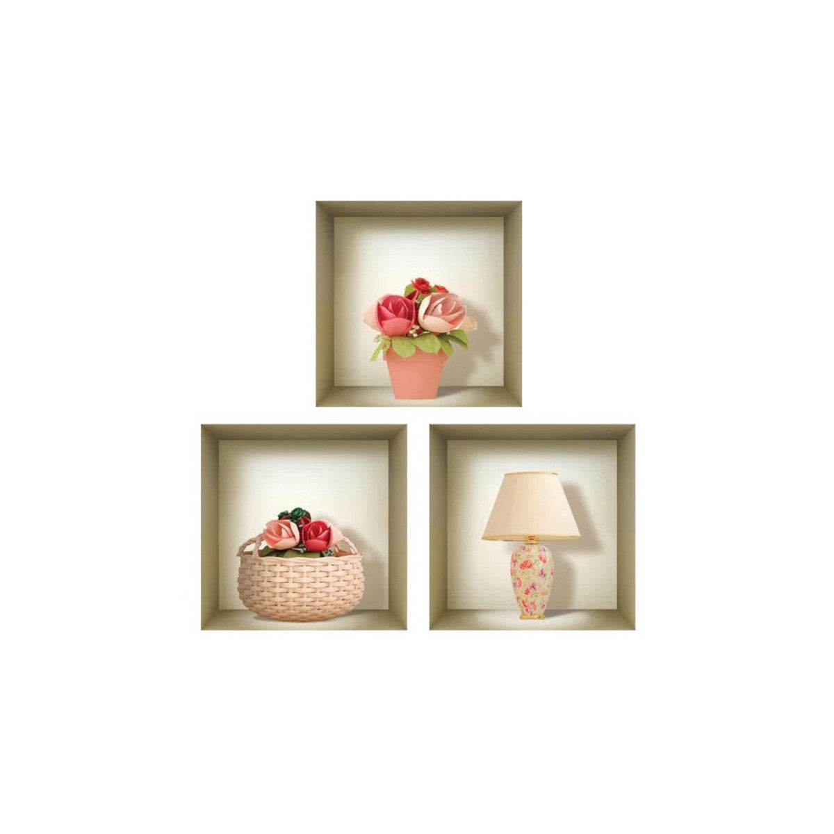 Set of Three Lil Faux Niche 3D Peel and Stick Wall Decals - Loft&Timber