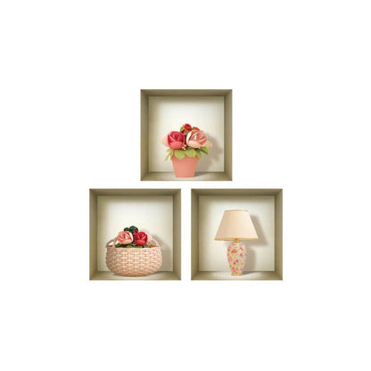 Set of Three Lil Faux Niche 3D Peel and Stick Wall Decals - Loft&Timber