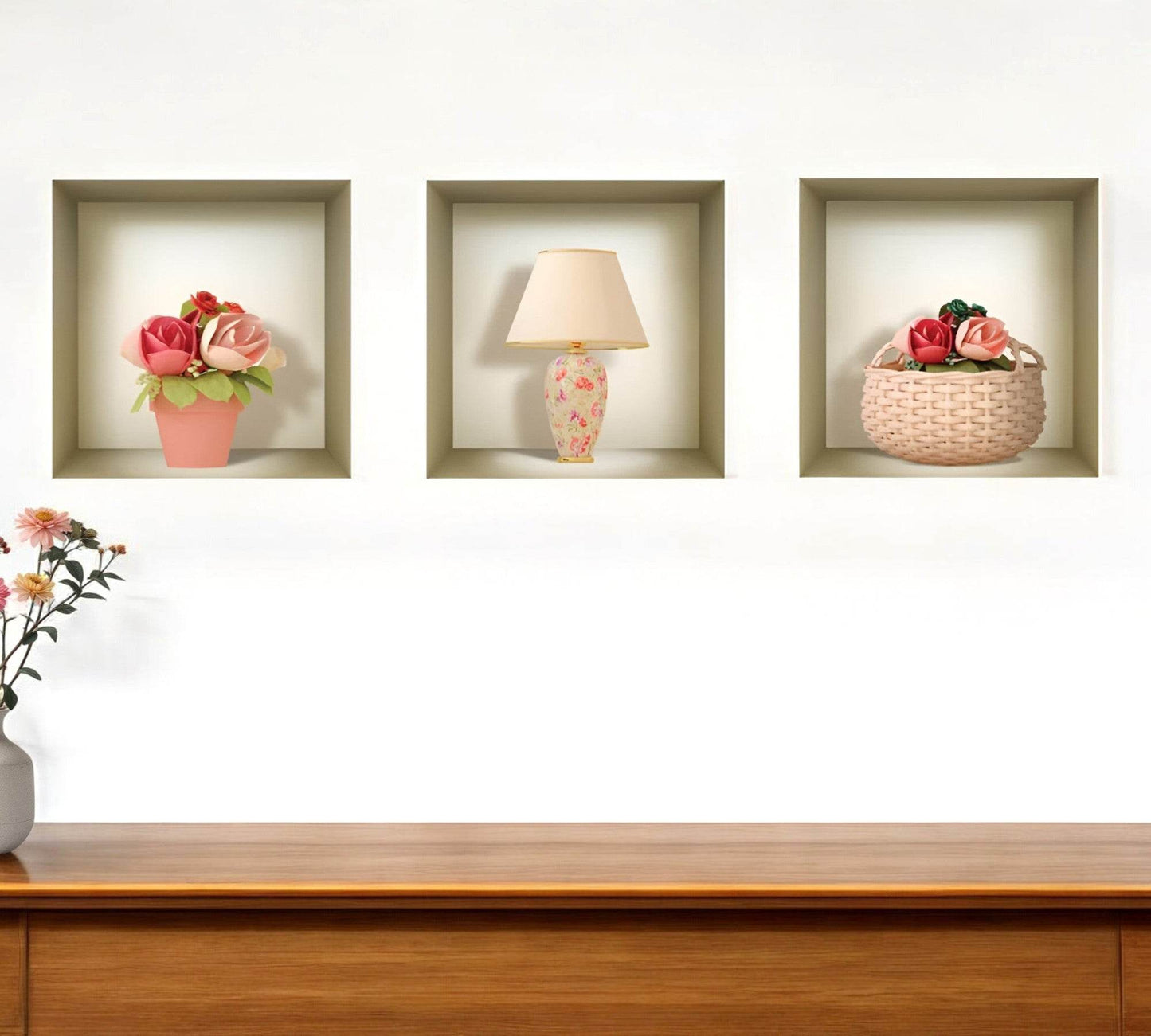Set of Three Lil Faux Niche 3D Peel and Stick Wall Decals - Loft&Timber