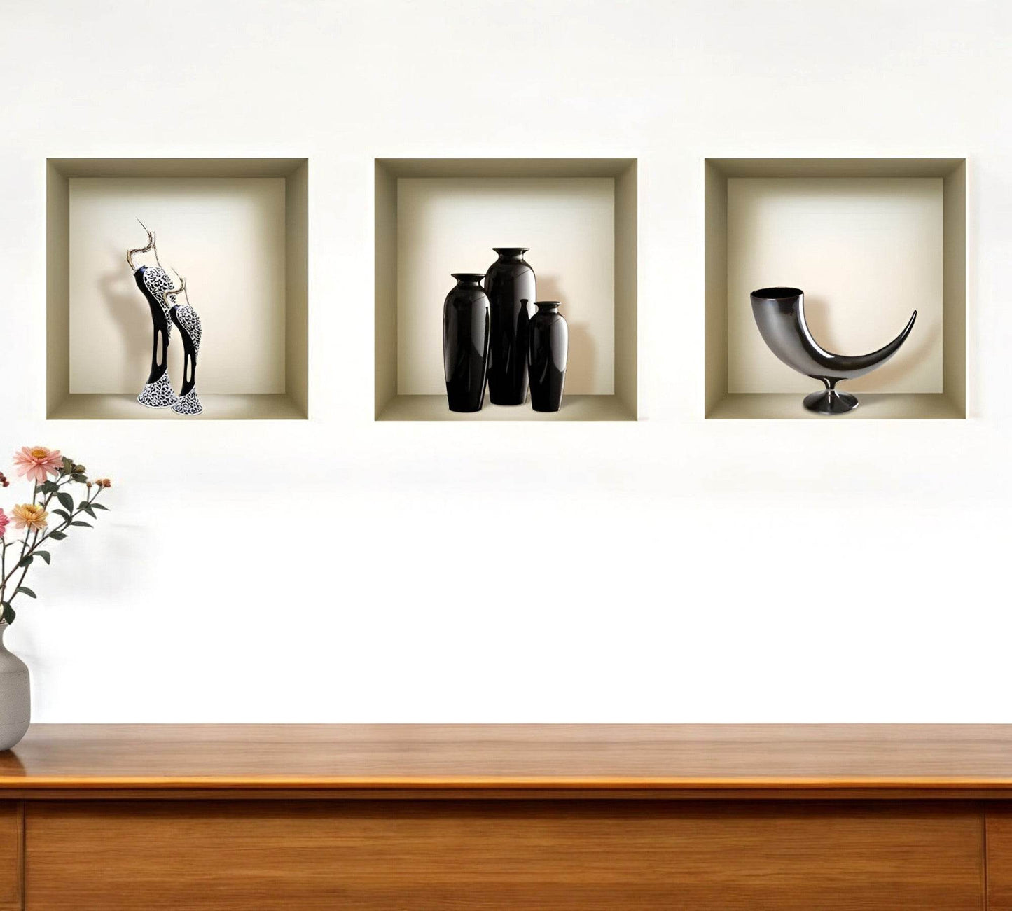 Set of Three Eli Faux Niche 3D Peel and Stick Wall Decals - Loft&Timber