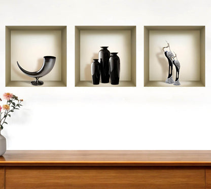 Set of Three Ian Faux Niche 3D Peel and Stick Wall Decals - Loft&Timber