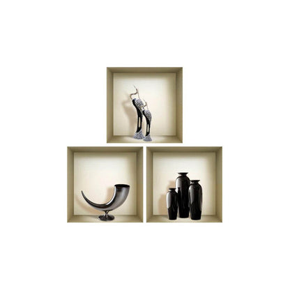 Set of Three Max Faux Niche 3D Peel and Stick Wall Decals - Loft&Timber