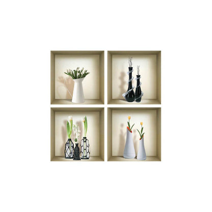 Set of Four Ivy Faux Niche 3D Peel and Stick Wall Decals - Loft&Timber