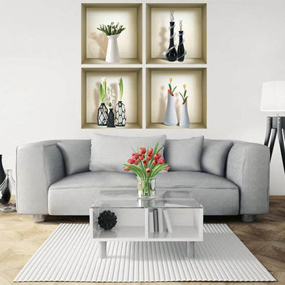 Set of Four Ari Faux Niche 3D Peel and Stick Wall Decals - Loft&Timber