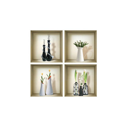 Set of Four Ari Faux Niche 3D Peel and Stick Wall Decals - Loft&Timber