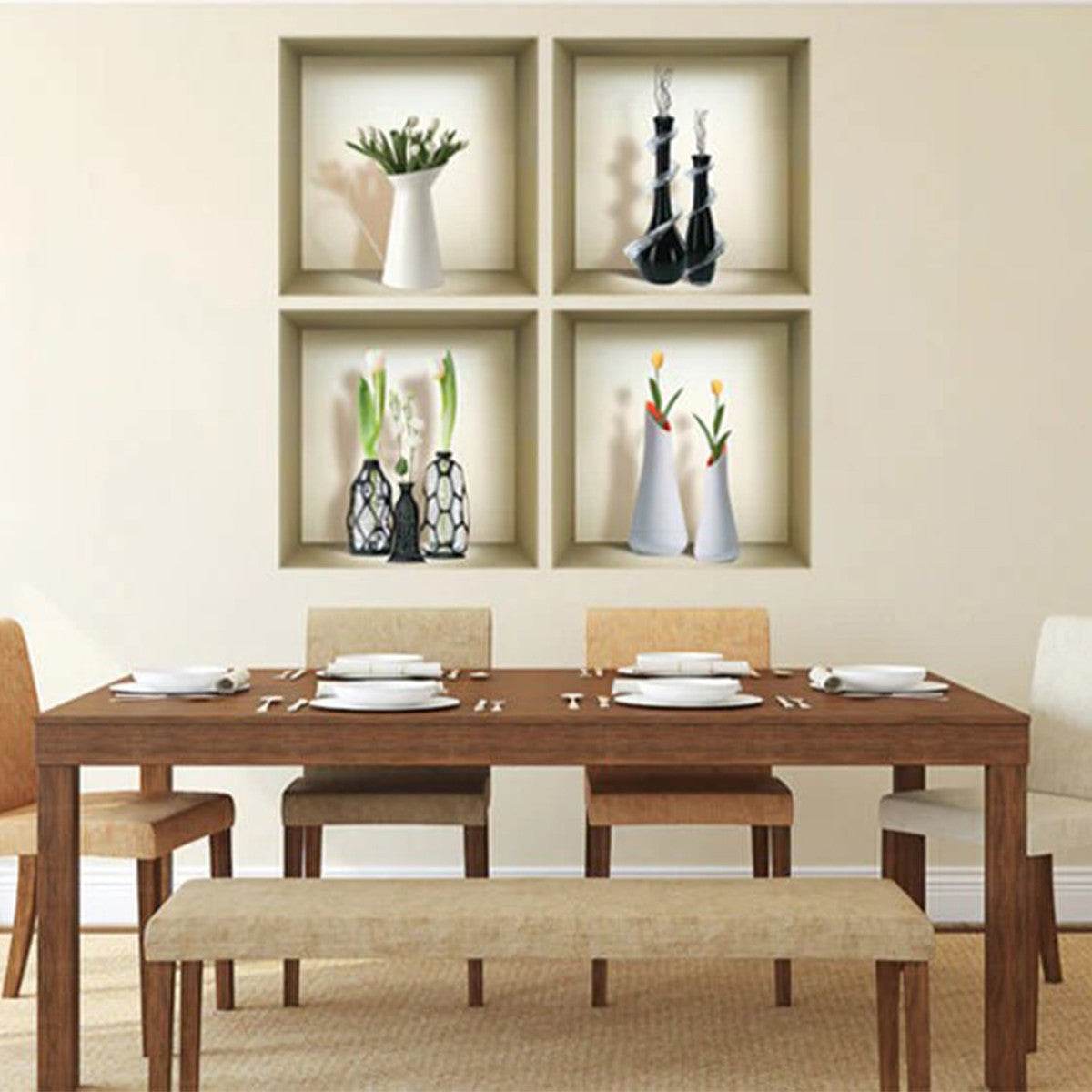 Set of Four jay Faux Niche 3D Peel and Stick Wall Decals - Loft&Timber