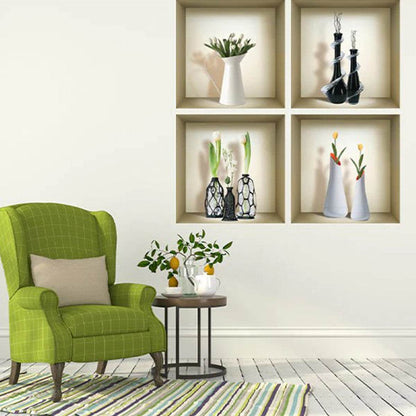 Set of Four jay Faux Niche 3D Peel and Stick Wall Decals - Loft&Timber