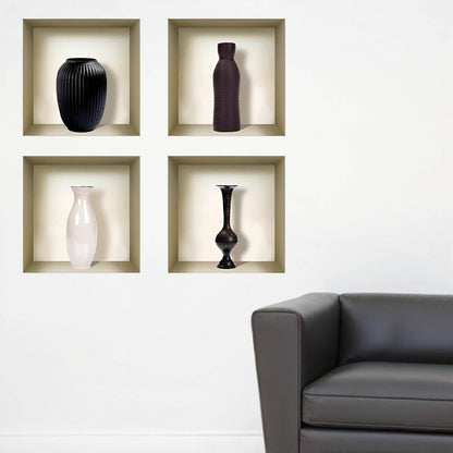 Set of Four Rio Faux Niche 3D Peel and Stick Wall Decals - Loft&Timber