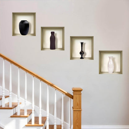 Set of Four Rio Faux Niche 3D Peel and Stick Wall Decals - Loft&Timber