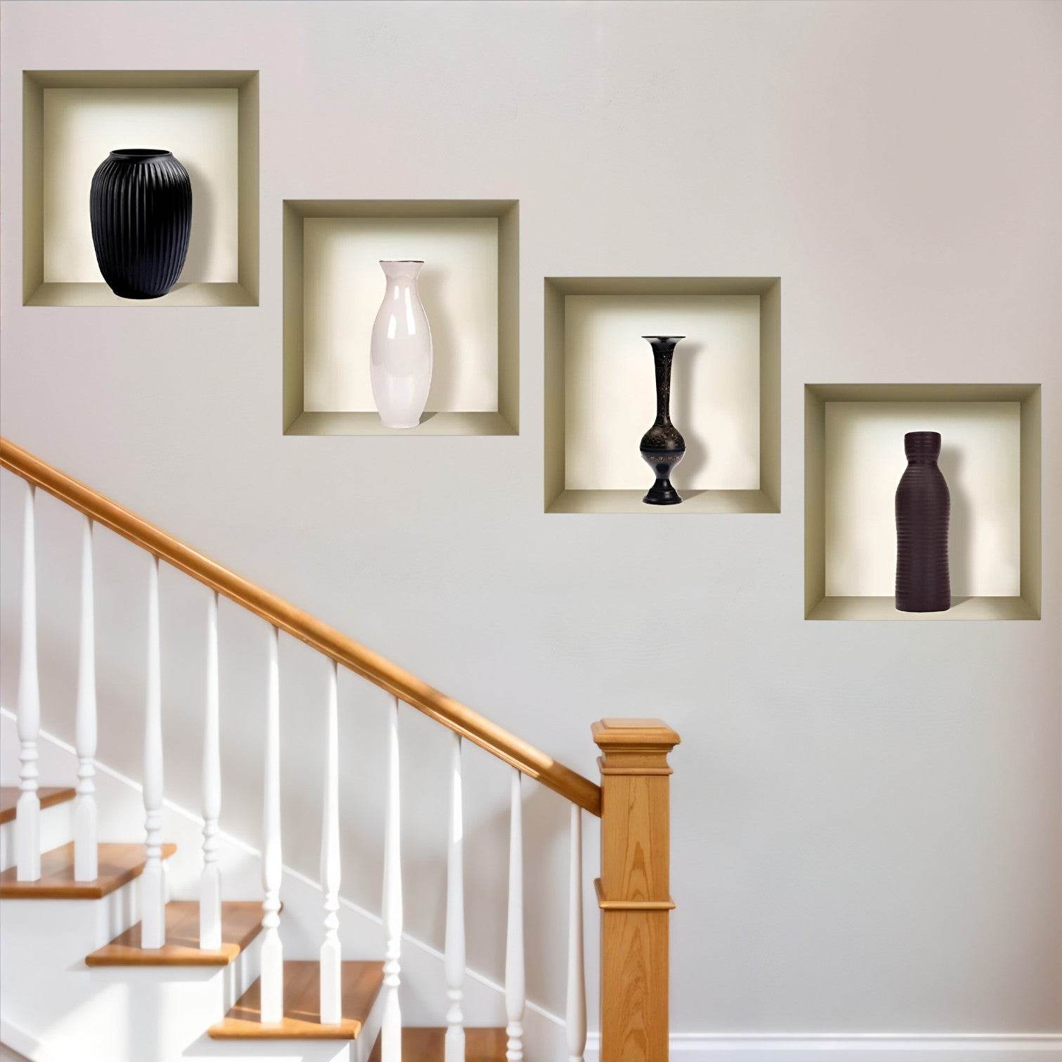 Set of Four Eve Faux Niche 3D Peel and Stick Wall Decals - Loft&Timber