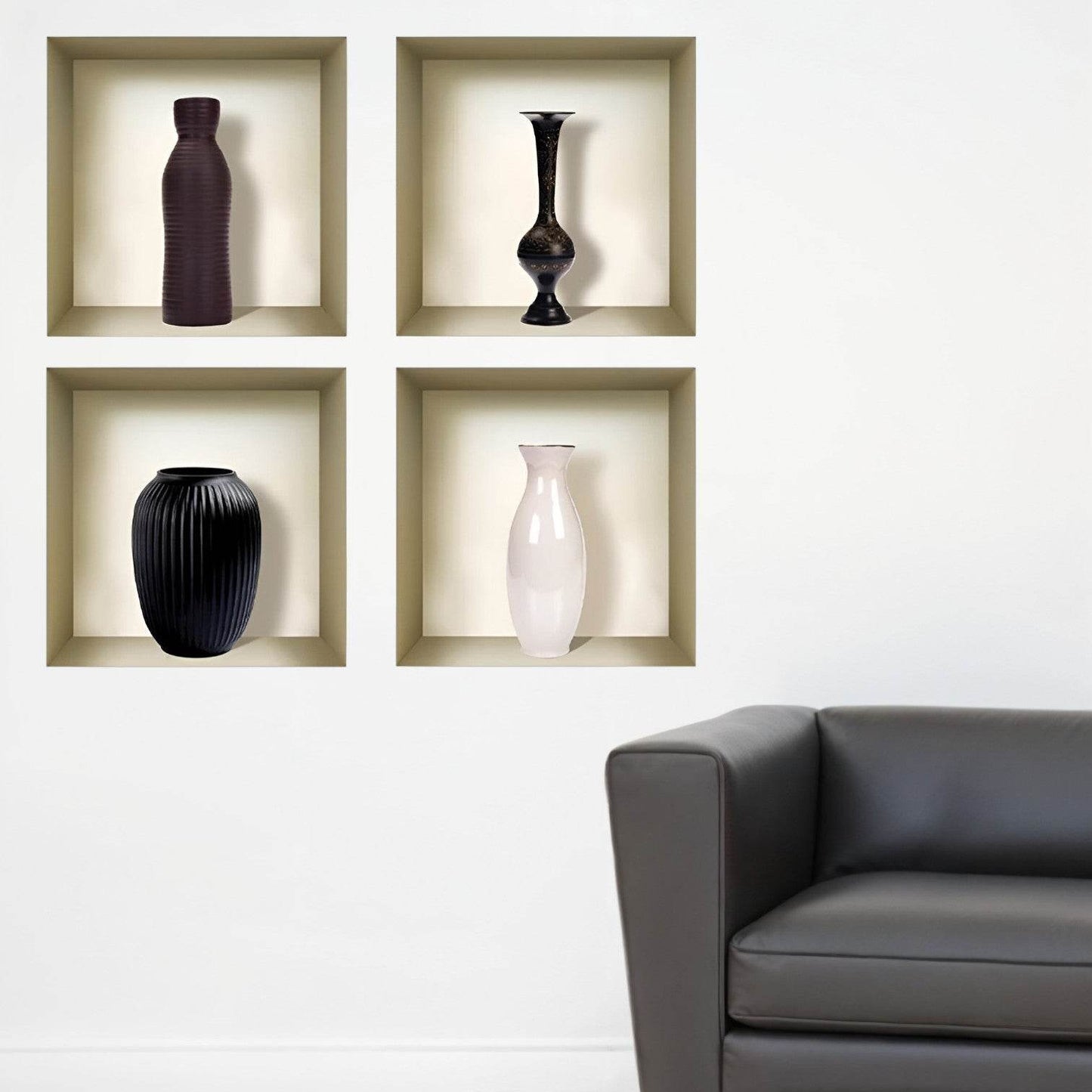 Set of Four Eve Faux Niche 3D Peel and Stick Wall Decals - Loft&Timber