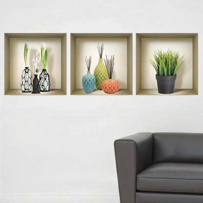 Set of Three Mya Faux Niche 3D Peel and Stick Wall Decals - Loft&Timber