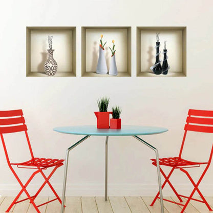 Set of Three Ira Faux Niche 3D Peel and Stick Wall Decals - Loft&Timber
