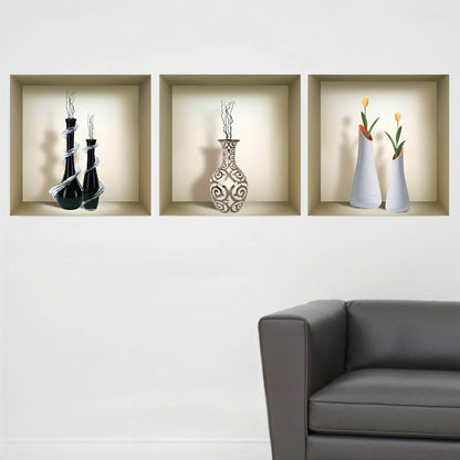 Set of Three Ira Faux Niche 3D Peel and Stick Wall Decals - Loft&Timber