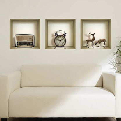 Set of Three Sky Faux Niche 3D Peel and Stick Wall Decals - Loft&Timber
