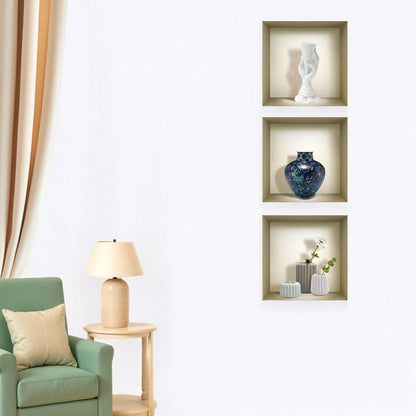 Set of Three Avi Faux Niche 3D Peel and Stick Wall Decals - Loft&Timber