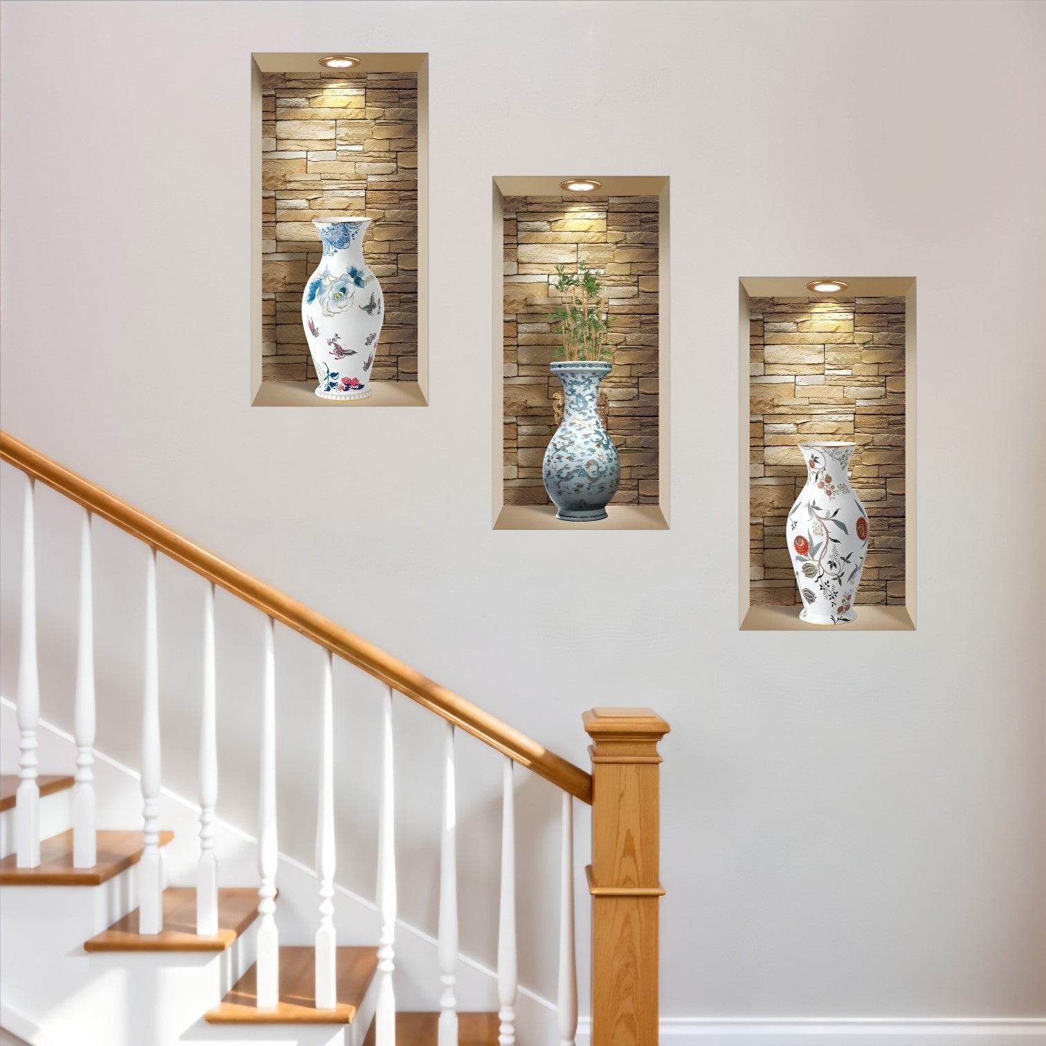 Set of Three Tia Faux Niche 3D Peel and Stick Wall Decals - Loft&Timber