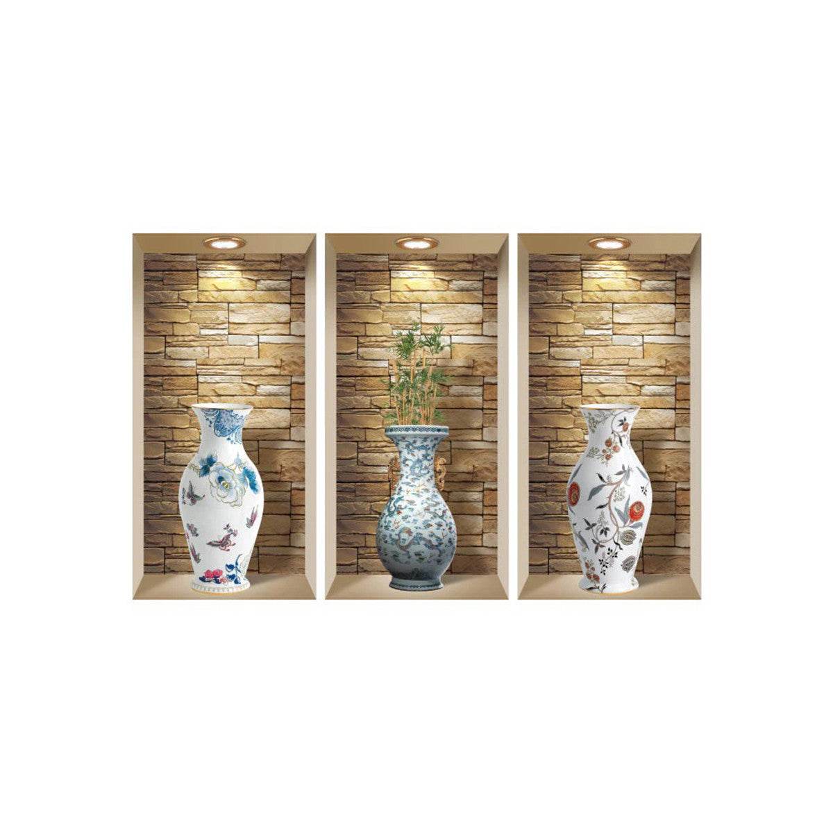 Set of Three Tia Faux Niche 3D Peel and Stick Wall Decals - Loft&Timber