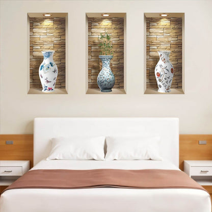 Set of Three Lea Faux Niche 3D Peel and Stick Wall Decals - Loft&Timber