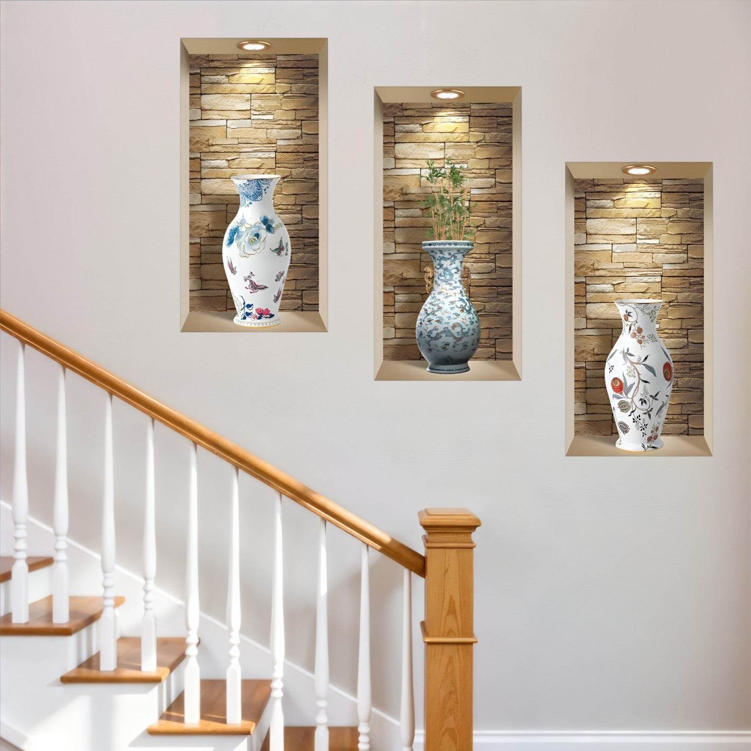 Set of Three Lea Faux Niche 3D Peel and Stick Wall Decals - Loft&Timber