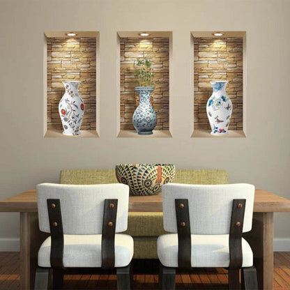 Set of Three Lea Faux Niche 3D Peel and Stick Wall Decals - Loft&Timber