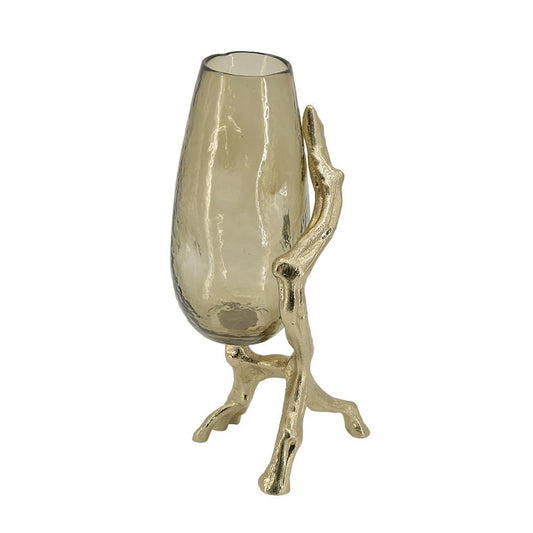 18" Champagne Round Glass Table Vase - Loft&Timber