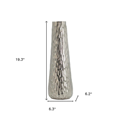 19" Silver Round Aluminum Table Vase - Loft&Timber