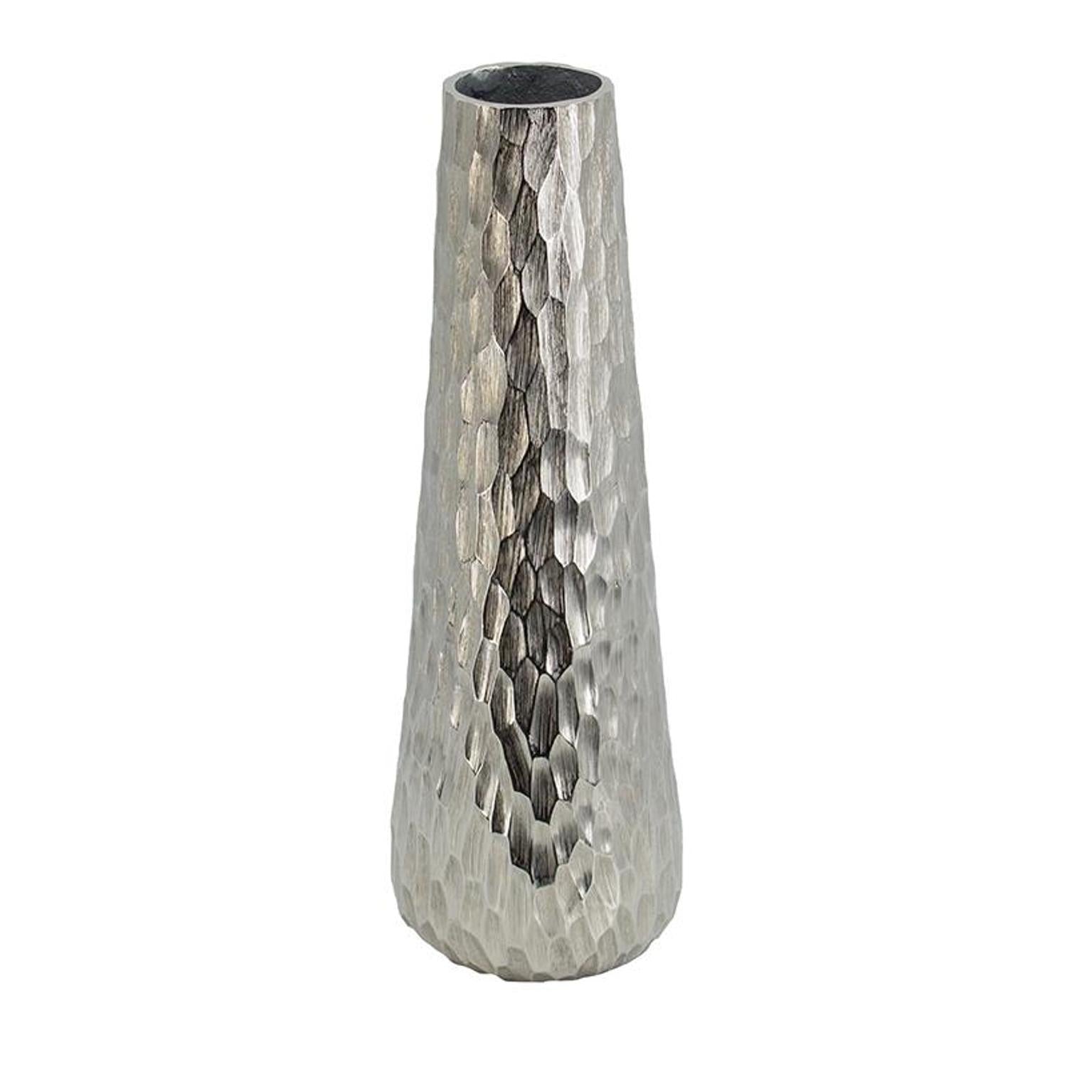 19" Silver Round Aluminum Table Vase - Loft&Timber
