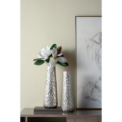 19" Silver Round Aluminum Table Vase - Loft&Timber