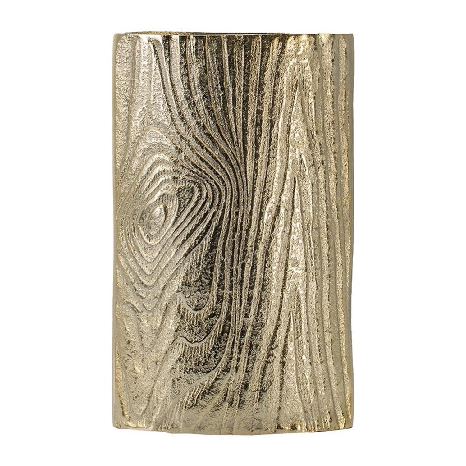 10" Gold Oval Aluminum Table Vase - Loft&Timber