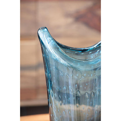 10" Cerulean Oval Glass Table Vase - Loft&Timber