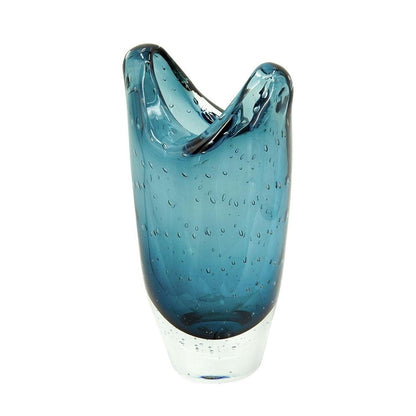 10" Cerulean Oval Glass Table Vase - Loft&Timber