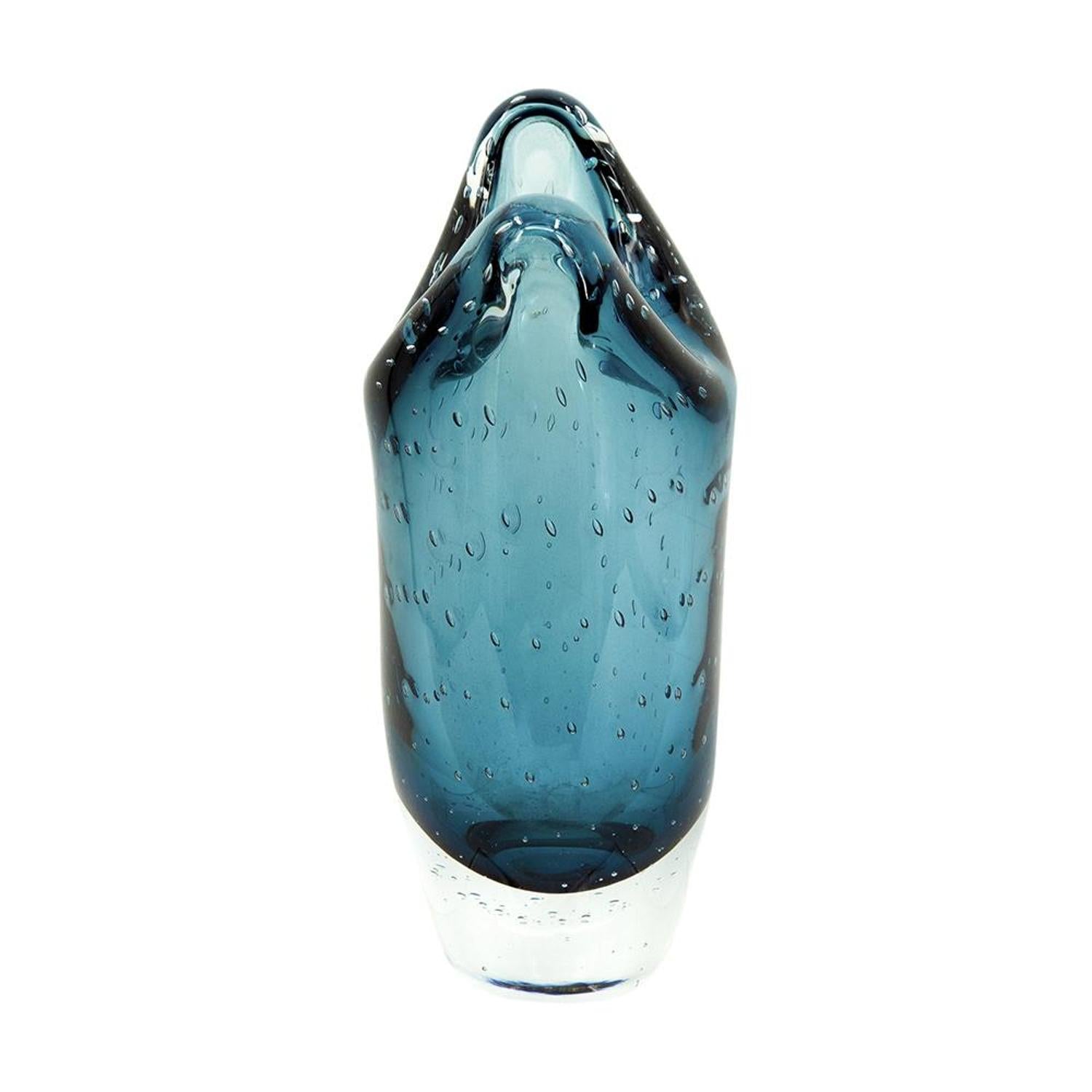 10" Cerulean Oval Glass Table Vase - Loft&Timber