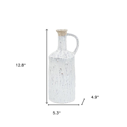 13" Ivory Terracotta Round Jug Vase - Loft&Timber