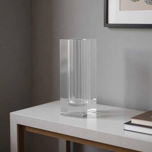 10" Clear Square Glass Table Vase - Loft&Timber