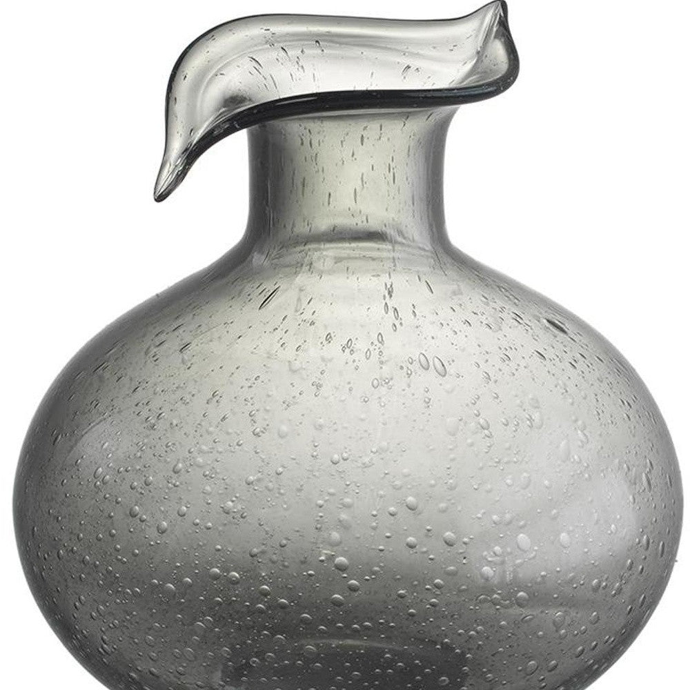 9" Light Gray Round Glass Table Vase - Loft&Timber