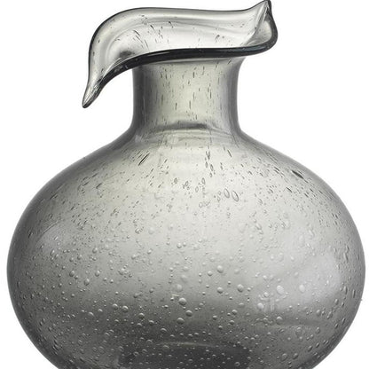 9" Light Gray Round Glass Table Vase - Loft&Timber