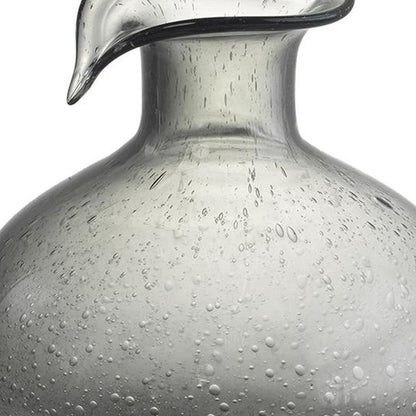 9" Light Gray Round Glass Table Vase - Loft&Timber