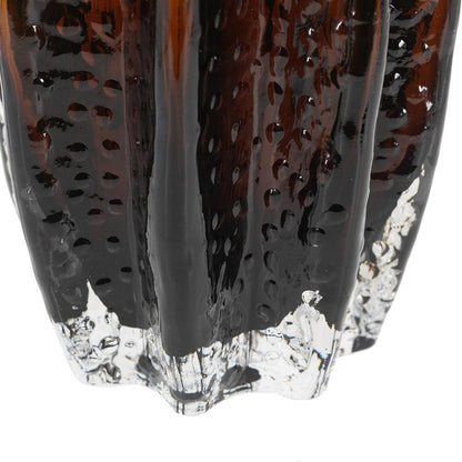 12" Burnt Umber Wavy Glass Table Vase - Loft&Timber