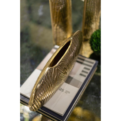 7" Gold Oval Aluminum Table Vase - Loft&Timber