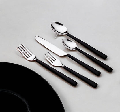 Matte Black Stainless Steel Twenty Piece Hand Forged Flatware Set - Loft&Timber